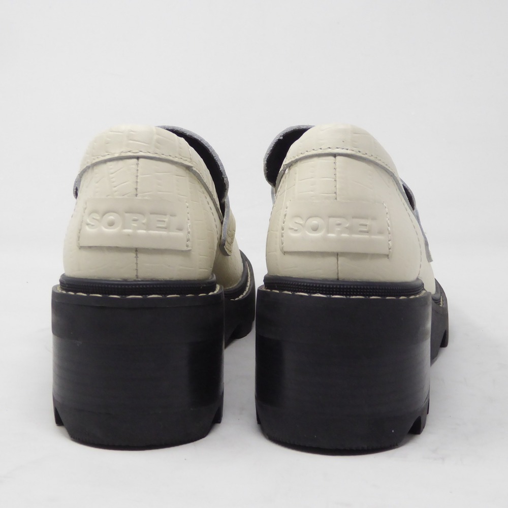 Sorel Women Joan Now City Loafers Chalk White Croc Embossed Lug Sole Size 6.5 - Picture 5 of 9